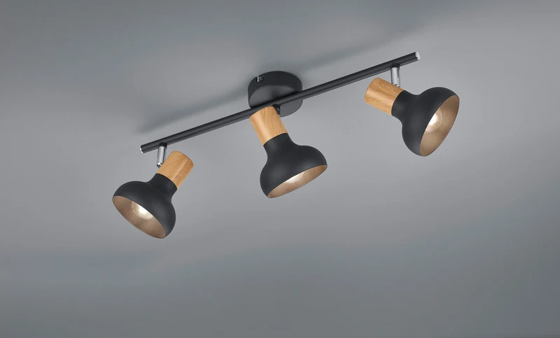 Foco Trio Latika 3 luces negro mate 47cm R81523032