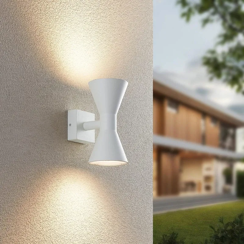 Aplique de exterior Trio Ardas 2 luces blanco mate arriba y abajo IP44 212560231