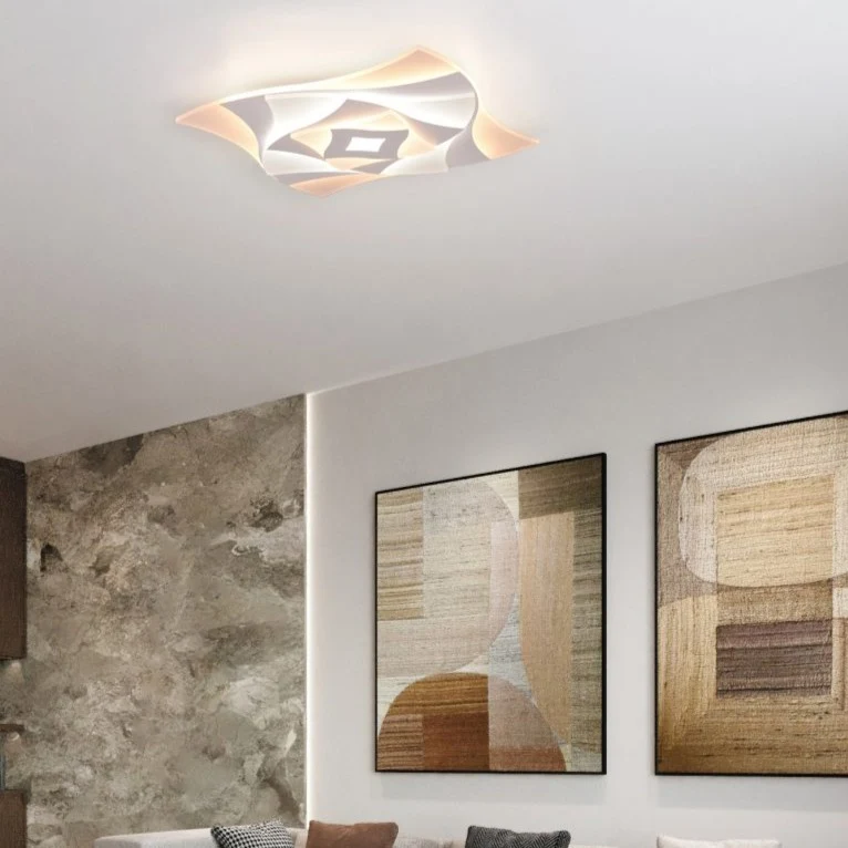 Plafón de techo Trio Akita LED blanco mate CCT regulable con mando 48cm 647110131 para salón y comedor