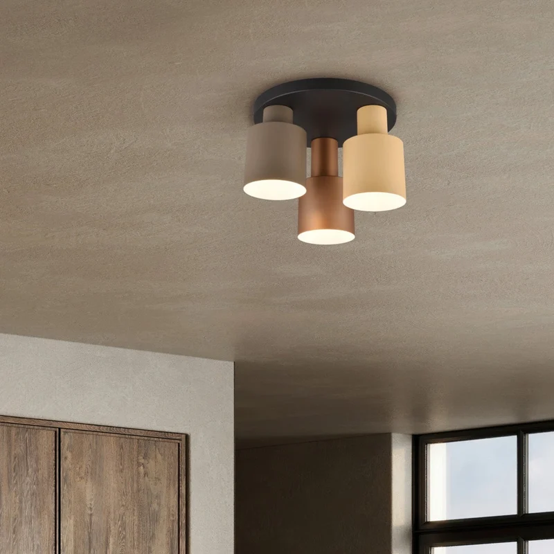 Plafón de techo Trio Agudo 3 luces multicolor Ø30cm 619430317