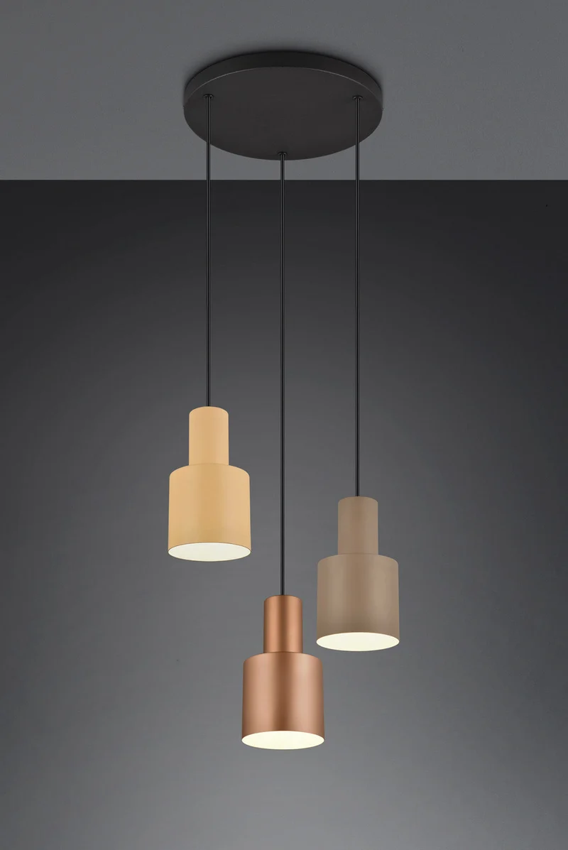 Lámpara de techo colgante Trio Agudo 3 luces multicolor 150cm 319430317