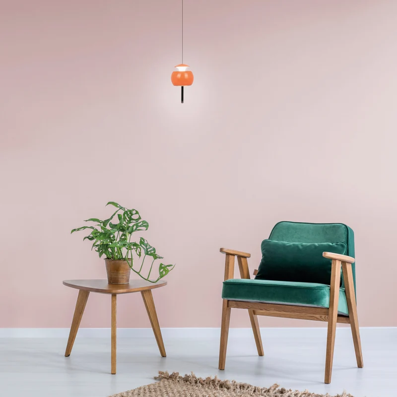 Mantra Roller Lámpara de techo colgante 1 Luz naranja 8409 para dormitorio y salón