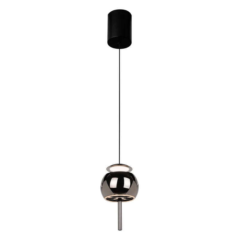 Mantra Roller Lámpara de techo colgante 1 Luz negro/cromo 8412 para dormitorio y salón