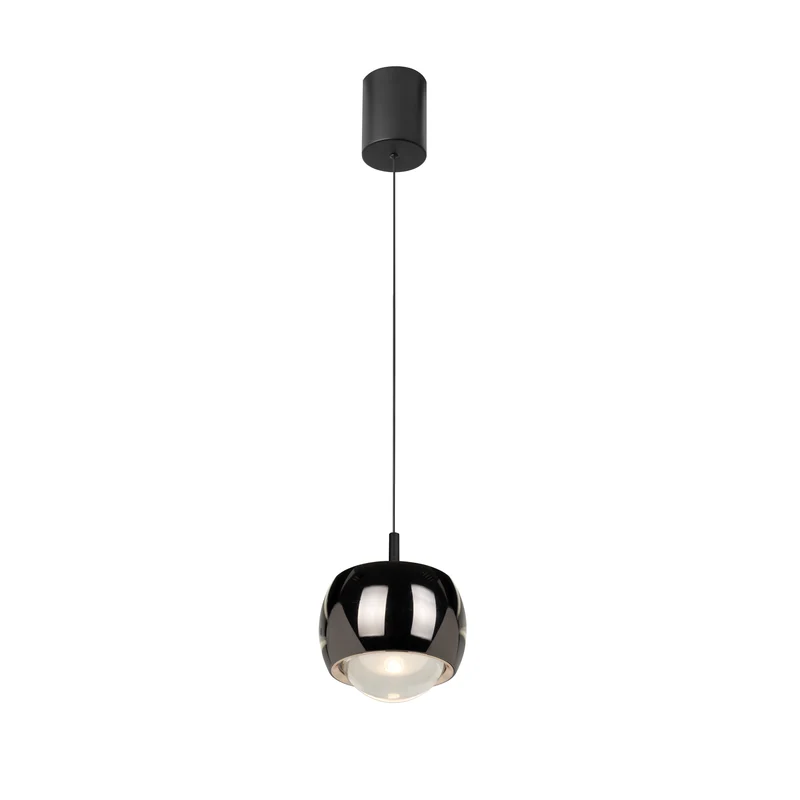Mantra Roller Lámpara de techo colgante 1 Luz negro/cromo 8407