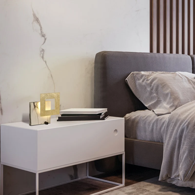 Mantra Dalia Sobremesa LED 18W oro/blanco mármol 8519