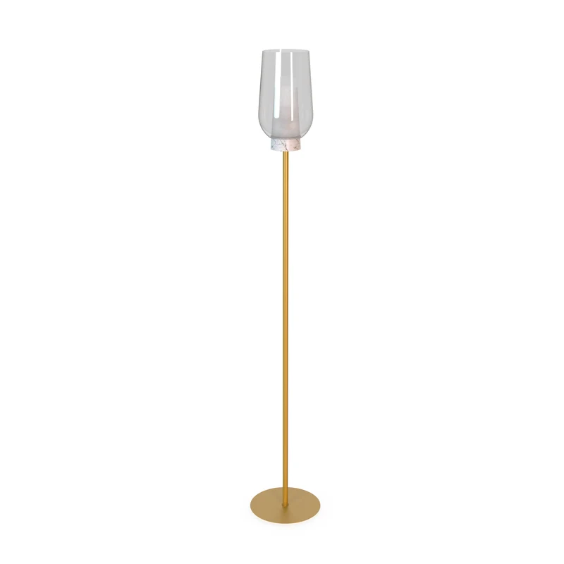 Mantra Nora Lámpara pie de salón oro y blanco 8402