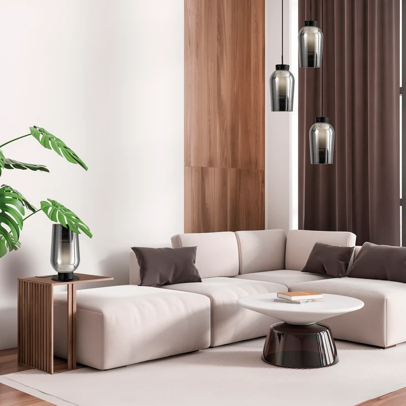 Mantra Nora Lámpara de techo colgante 3 luces negro/Mármol 8284