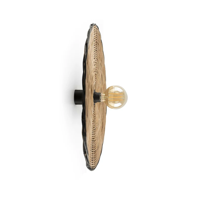 Lámpara de pared aplique Faro Costas E27 LED ratán Ø60cm 62173-69