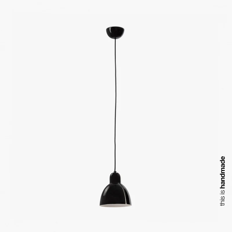 Lámpara de techo colgante Faro Venice grande E27 LED negro brillo 64256