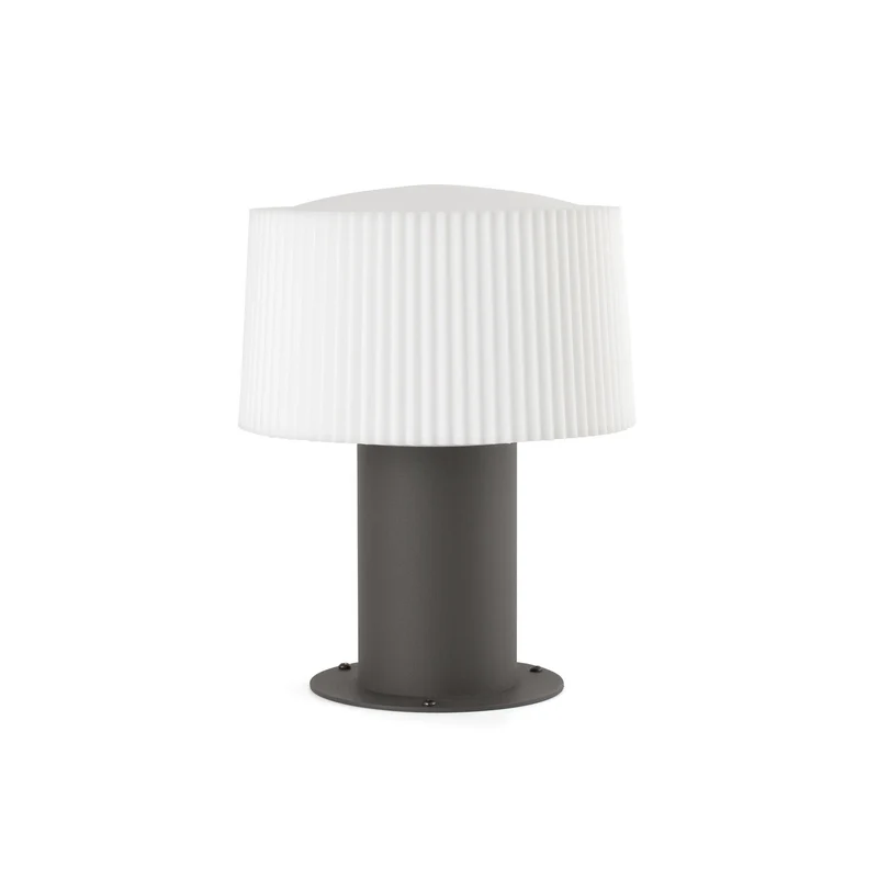 Sobremuro de exterior Faro Muffin 26cm E27 LED gris oscuro IP44 opal 74433S-04