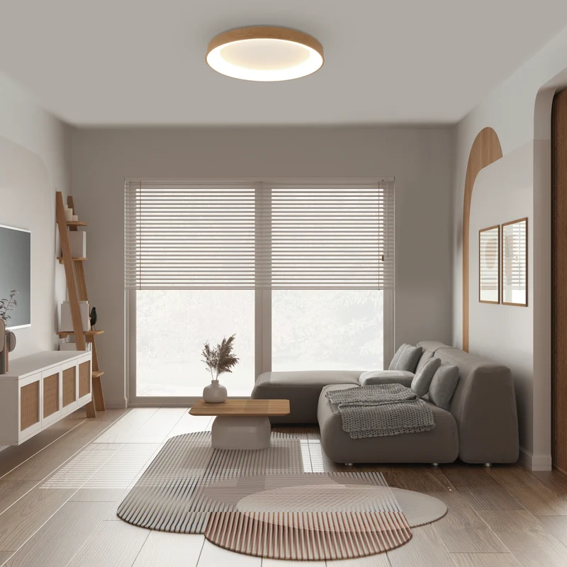 Mantra Niseko II Plafón LED regulable 2700K-5000K 90cm madera 8643