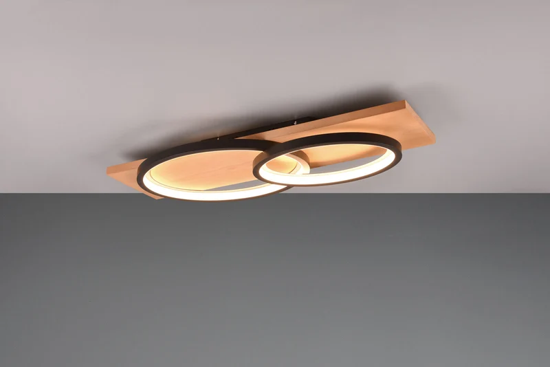 Plafón de techo Trio Barca LED negro mate 3000K regulable 75cm 641110232