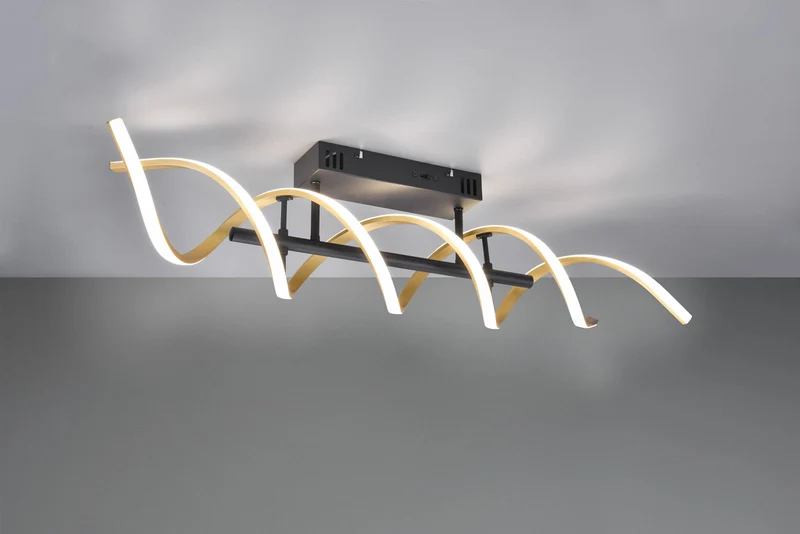 Plafón de techo Trio Sequence grande LED bronce mate regulable 90cm 641810208