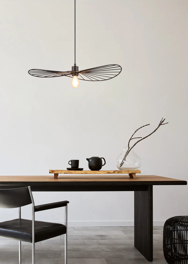 Lámpara de techo colgante Trio Chapeau negro mate 150cm R31451032