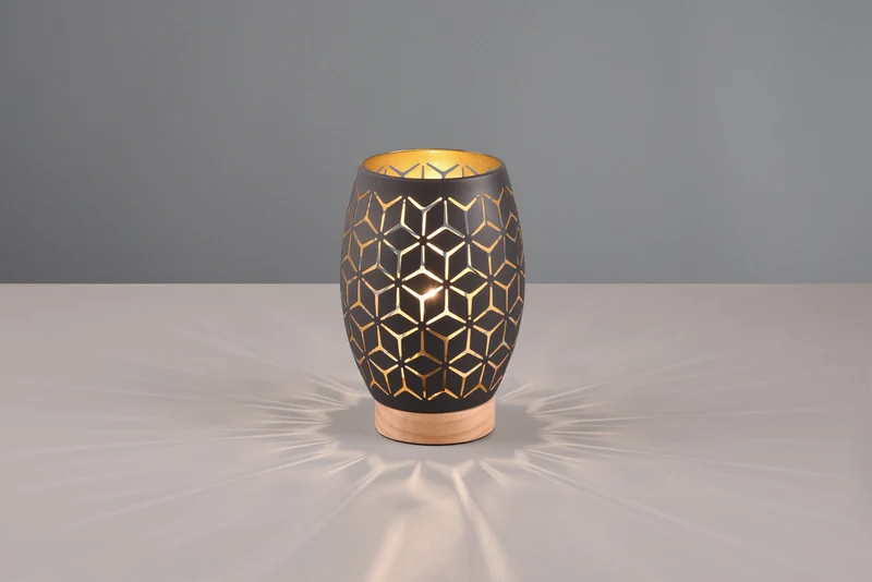 Lámpara de sobremesa Trio Bidar negro y dorado R51571080