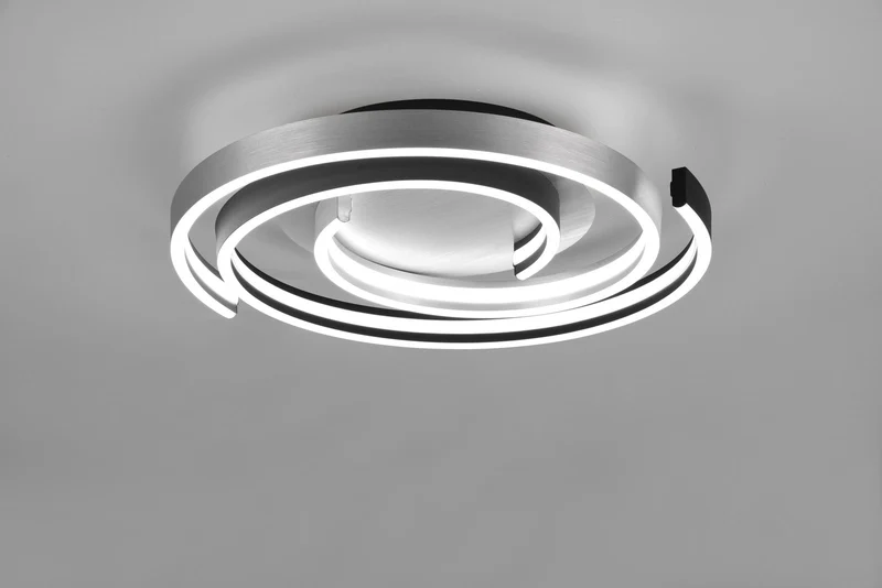 Plafón de techo Trio Caya LED aluminio pulido regulable Ø50cm 641910205