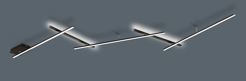 Plafón de techo Trio Indira grande LED negro mate 3000K regulable 245cm 674610532