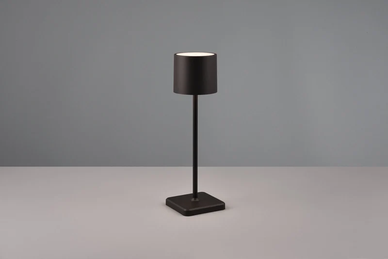 Lámpara de sobremesa de exterior Trio Fernandez LED portátil negro mate USB IP54 38cm R54096132