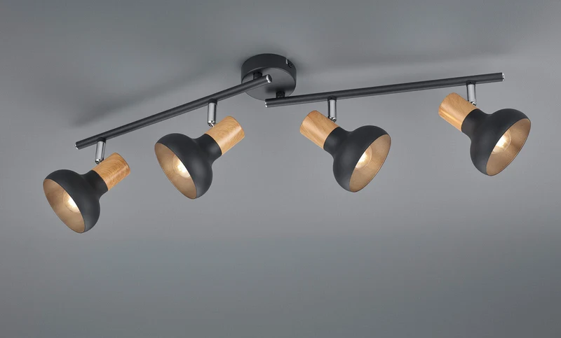 Foco Trio Latika 4 luces negro mate 71cm R81524032