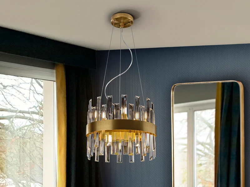 Lámpara de techo colgante Schuller Grace 10 luces oro Ø35cm