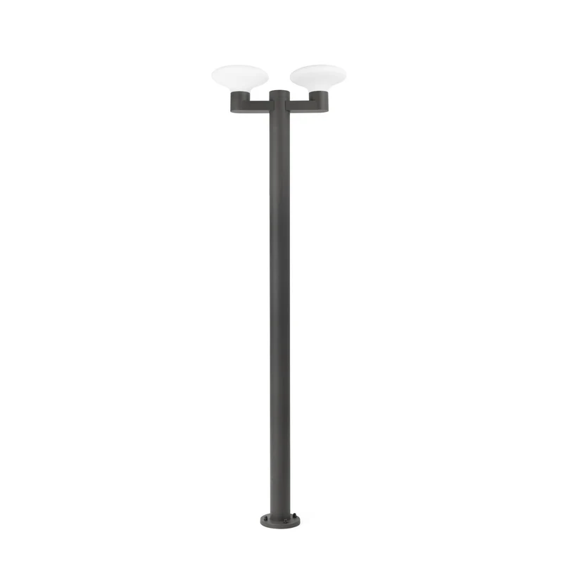 Farola de exterior Faro Blubs 214cm 2 luces E27 LED gris oscuro IP44 opal 74435F2-03