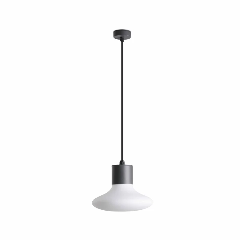 Lámpara colgante de exterior Faro Blub's 155cm E27 LED gris oscuro IP44 opal 74427C-03