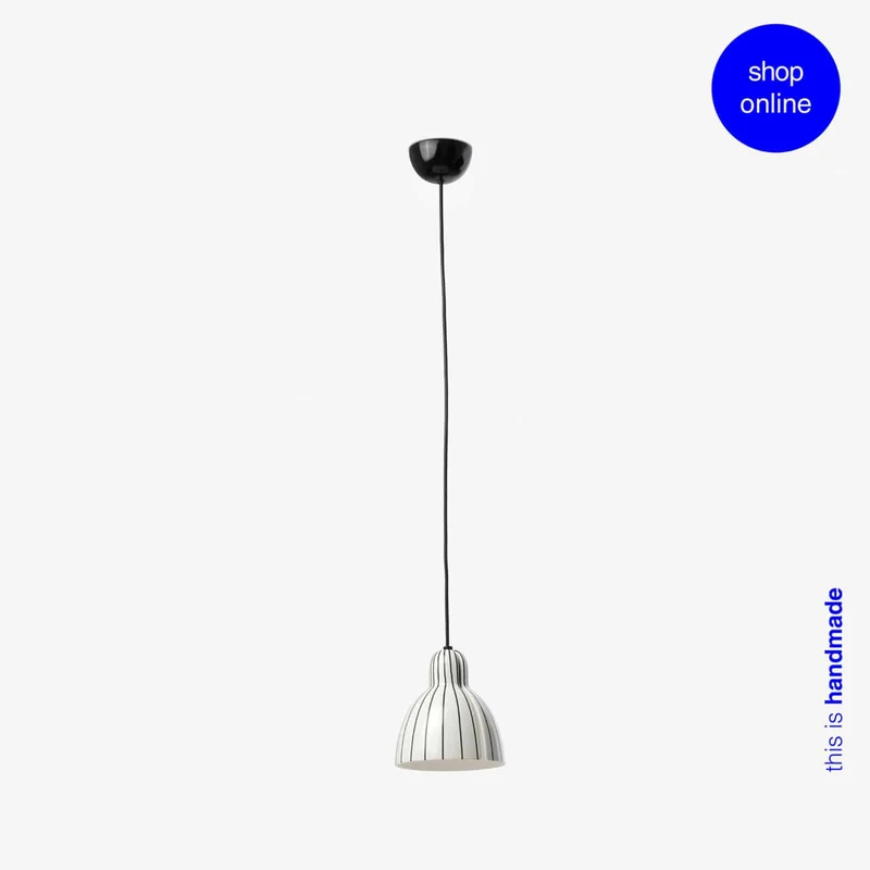 Lámpara de techo colgante Faro Venice grande E27 LED blanco y negro brillo 64258