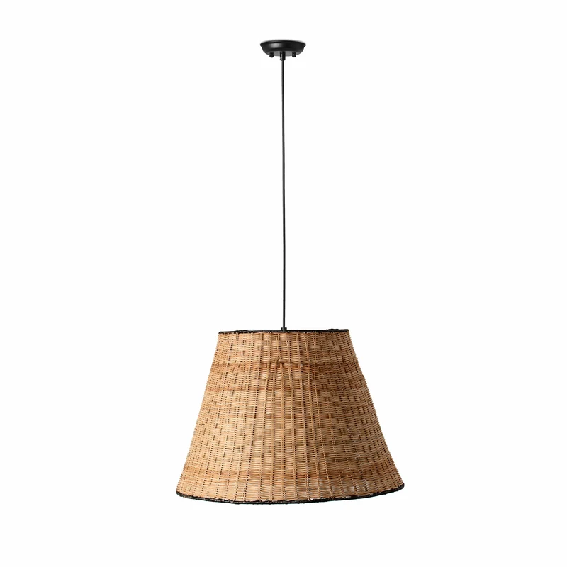 Lámpara de techo colgante Faro Sumba grande E27 LED ratán Ø56cm 65134-72