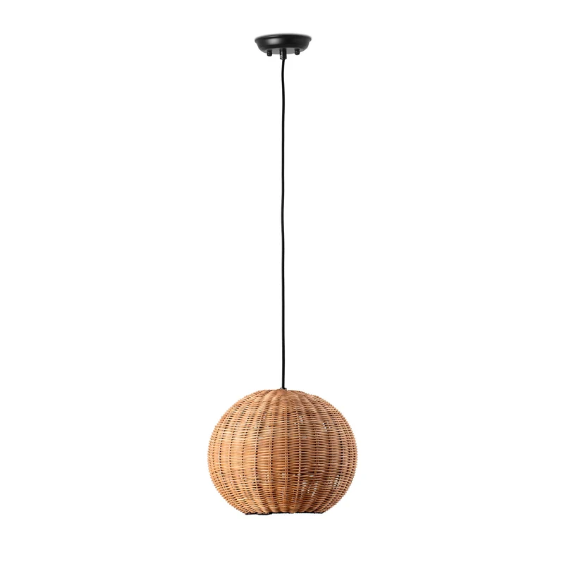 Lámpara de techo colgante Faro Haka grande E27 LED ratán Ø30cm 65134-74