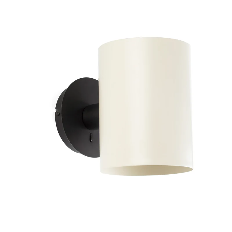 Lámpara de pared aplique Faro Guadalupe E27 LED negro y beige 20031-80