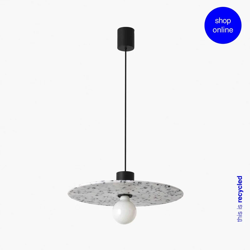 Lámpara de techo colgante Faro Confetti E27 LED blanco y negro Ø45cm 68600-51