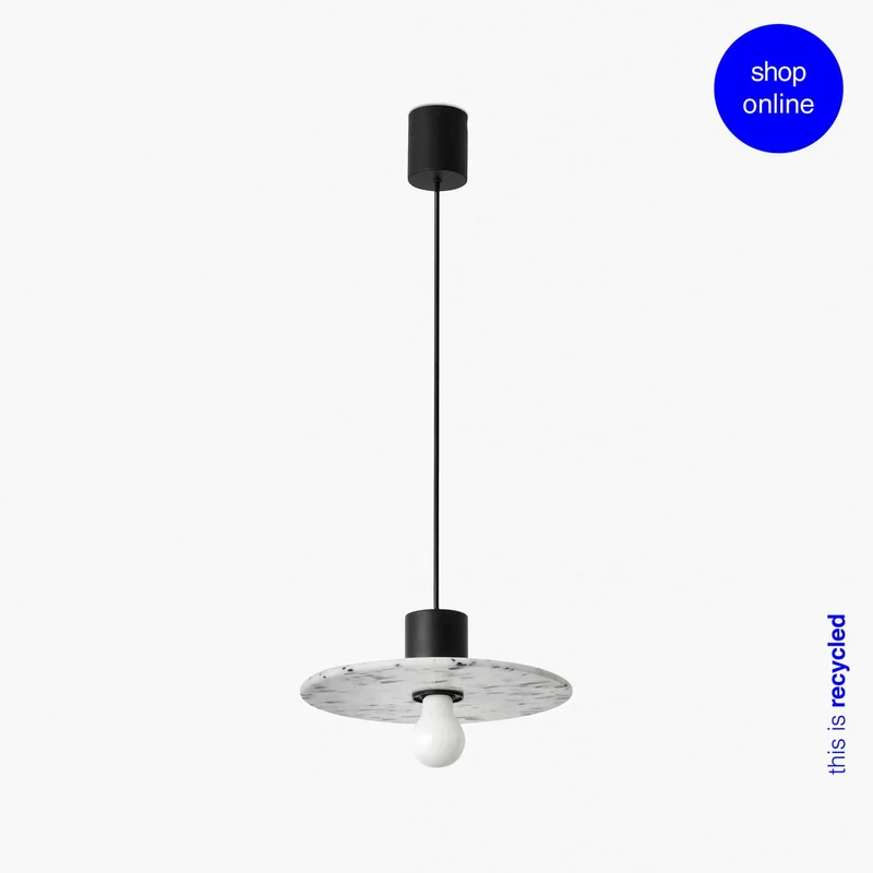Lámpara de techo colgante Faro Confetti E27 LED blanco y negro Ø30cm 68600-50