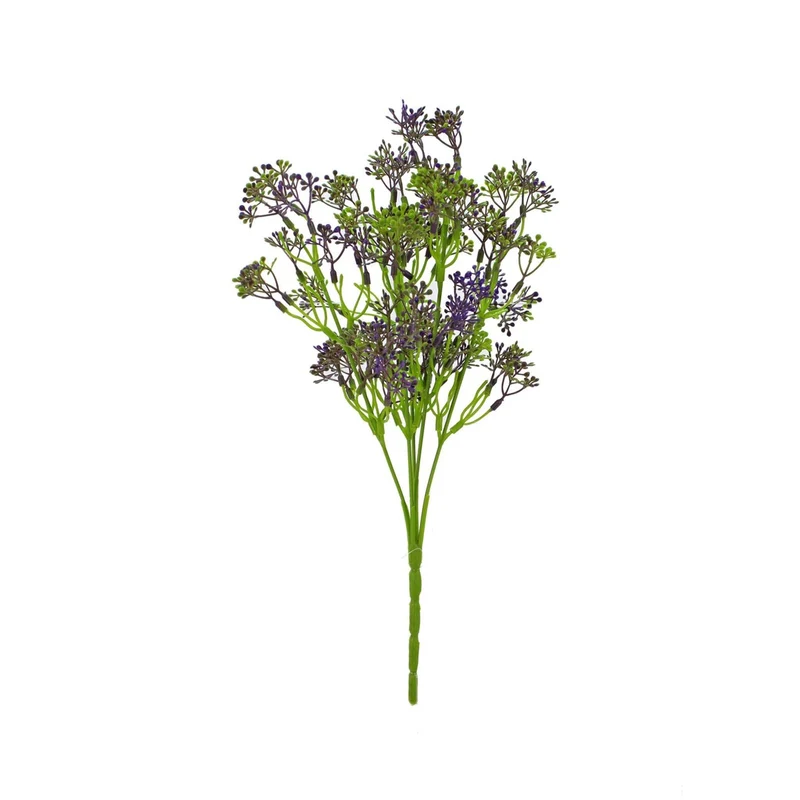 Art.5827 Follaje Plástico Fino Con Flor x5 33cm 1pz