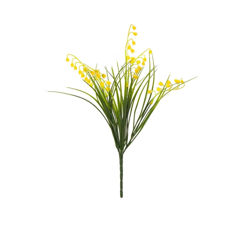 Art.5823 Follaje Plástico Fino Con Flor x5 33cm 1pz