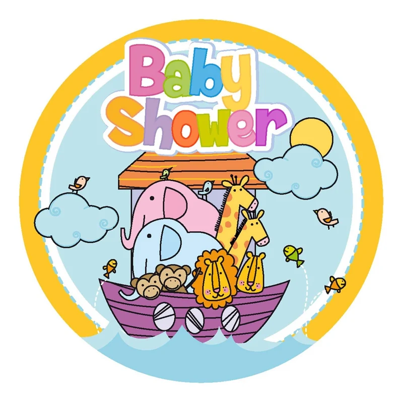 Art.5477 Calcomanía Redonda Baby Shower 4.5cm 12pz