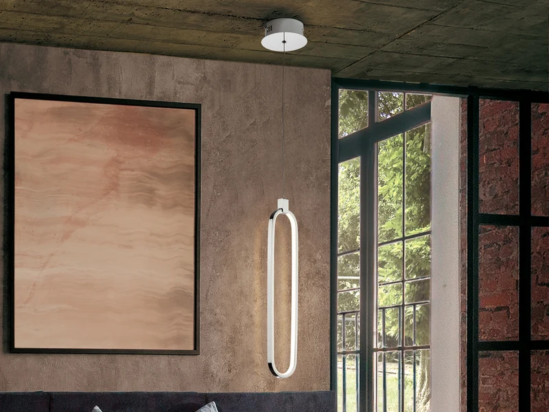 Lámpara de techo colgante Schuller Colette 1 luz cromo 3000K