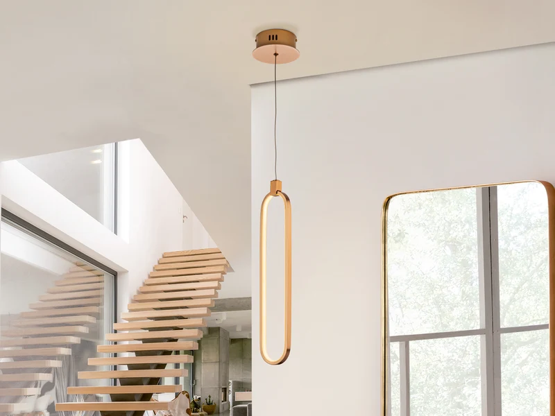 Lámpara de techo colgante Schuller Colette 1 luz oro rosa 3000K