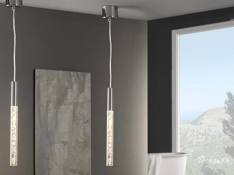 Lámpara de techo colgante Schuller Cosmo 1 luz cromo 3000K