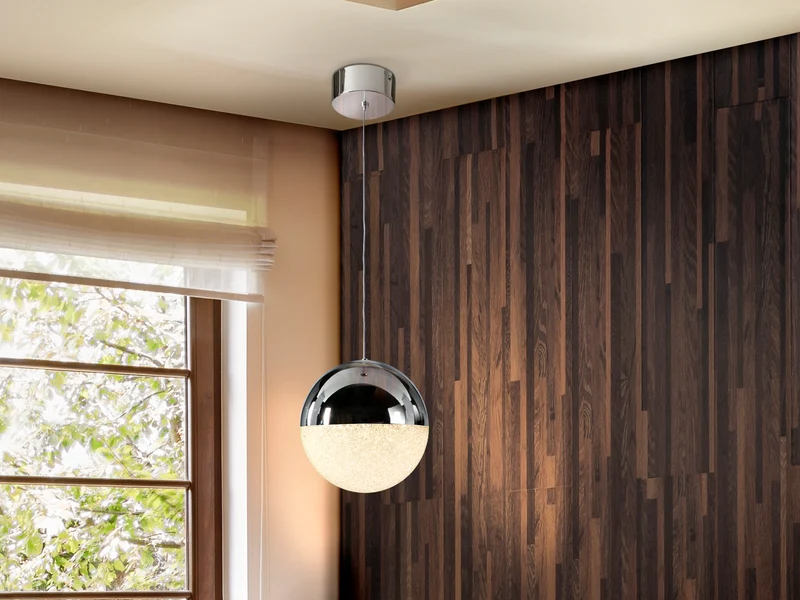 Lámpara de techo colgante bolas Schuller Sphere 1 luz cromo 3000K