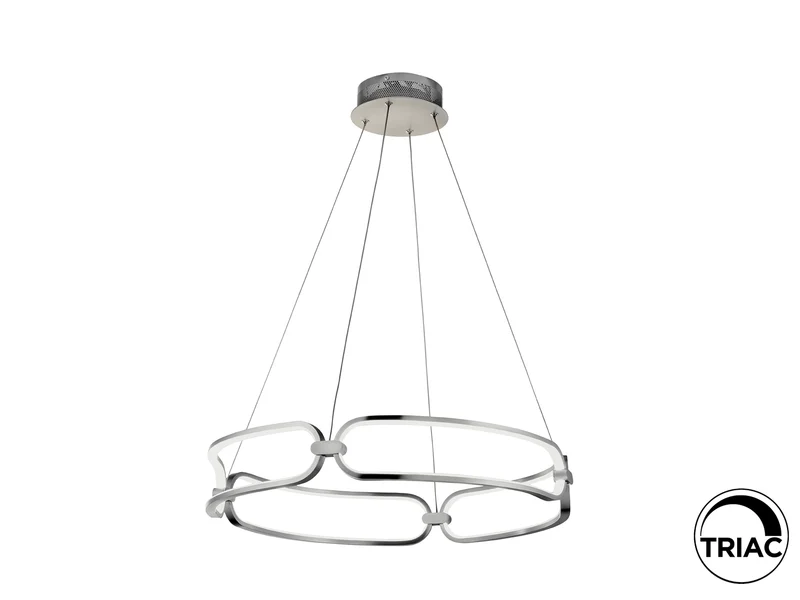 Lámpara de techo colgante Schuller Colette cromo 3000K Ø60cm