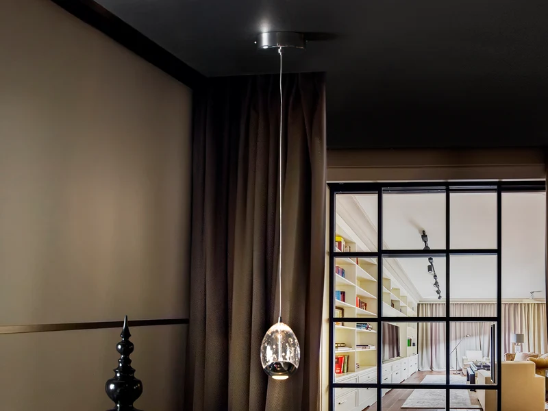 Lámpara de techo colgante Schuller Rocío 1 luz cromo 3000K