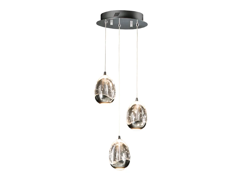 Lámpara de techo colgante Schuller Rocío 3 luces cromo 3000K