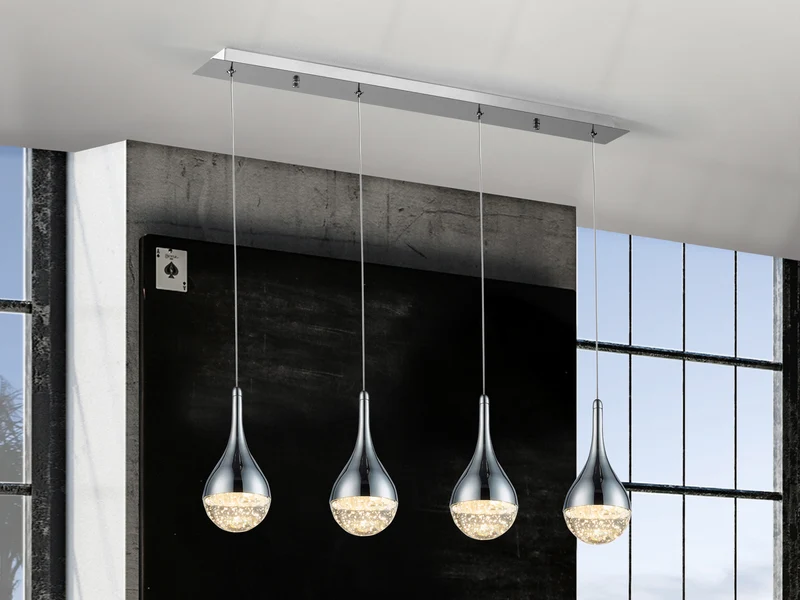 Lámpara de techo colgante Schuller Elie 4 luces cromo 3000K