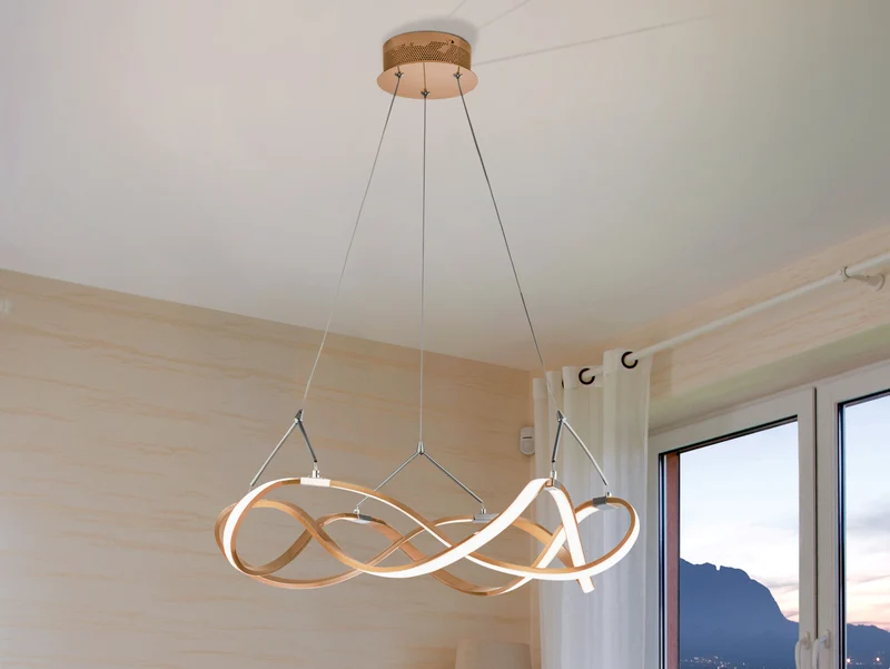 Lámpara de techo colgante Schuller Molly oro rosa 3000K Ø53cm