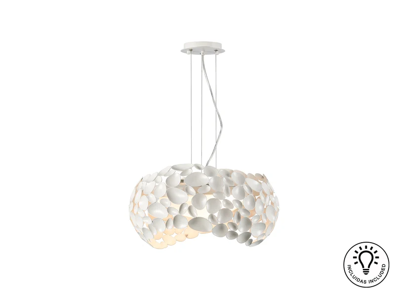 Lámpara de techo colgante Schuller Narisa 5 luces blanco Ø47cm