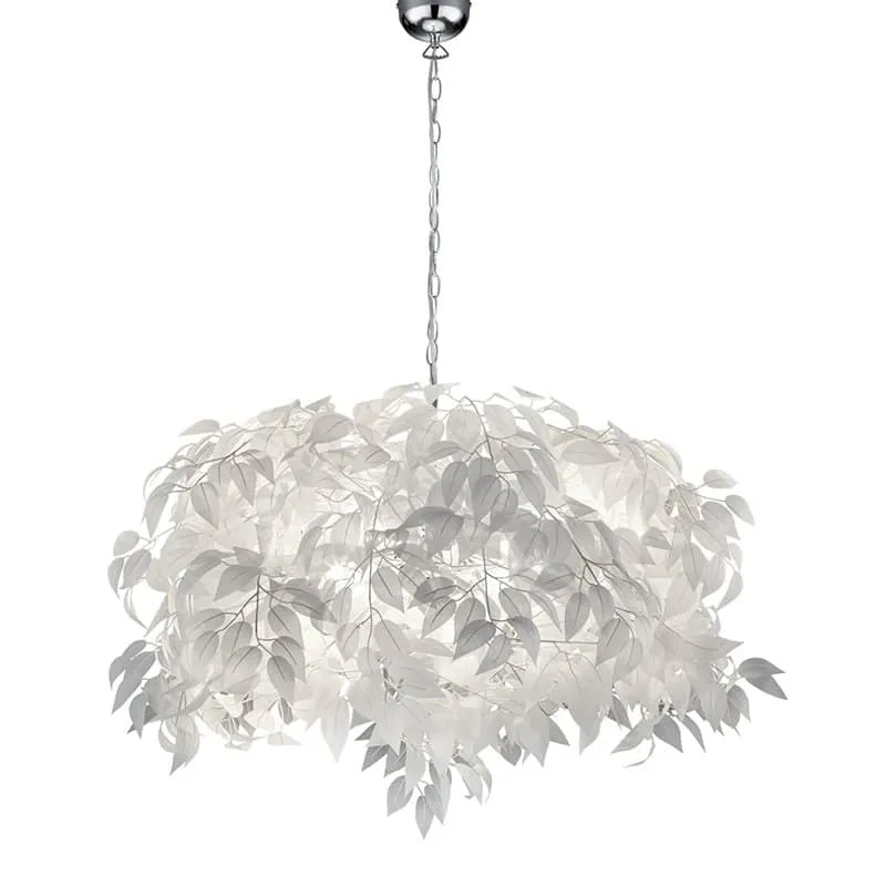 Lámpara de techo colgante Trio Leavy 4 luces cromo 150cm R10464001