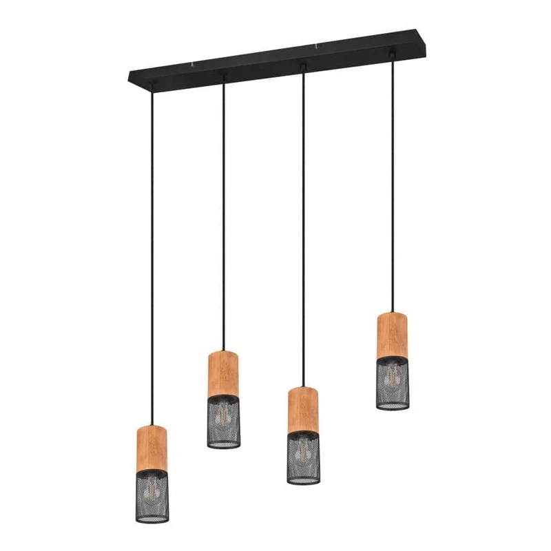 Lámpara de techo colgante Trio Tosh 4 luces negro mate 150cm 3