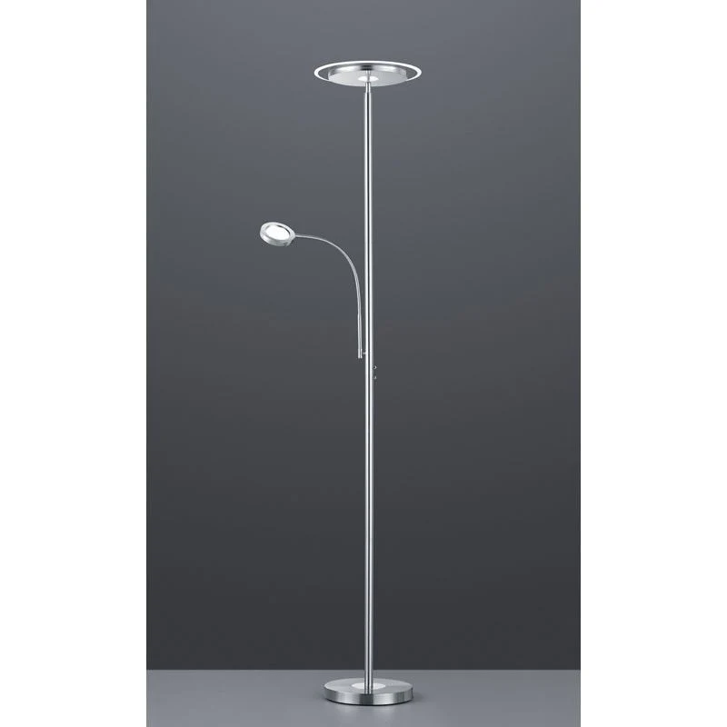 Lámpara de pie Trio Ackbar LED níquel mate 3000K táctil 182,5cm R