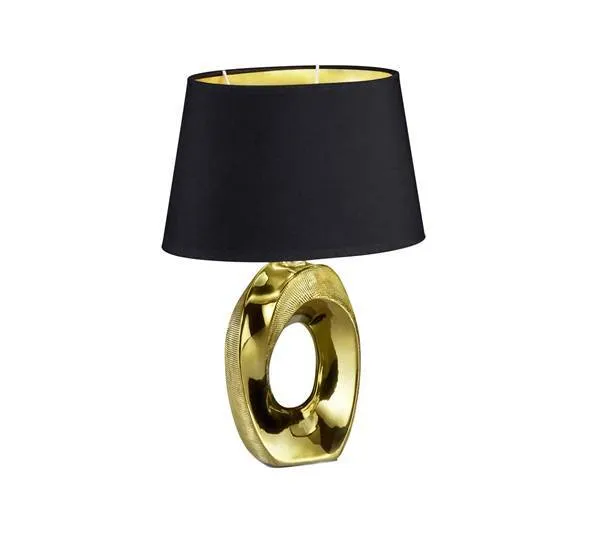 Lámpara de sobremesa Trio Taba cerámica dorado 33cm R