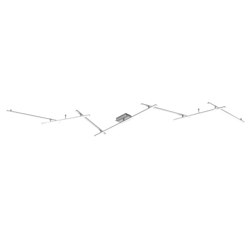 Plafón de techo Trio Indira grande LED níquel mate 3000K regulable 3,5m 6